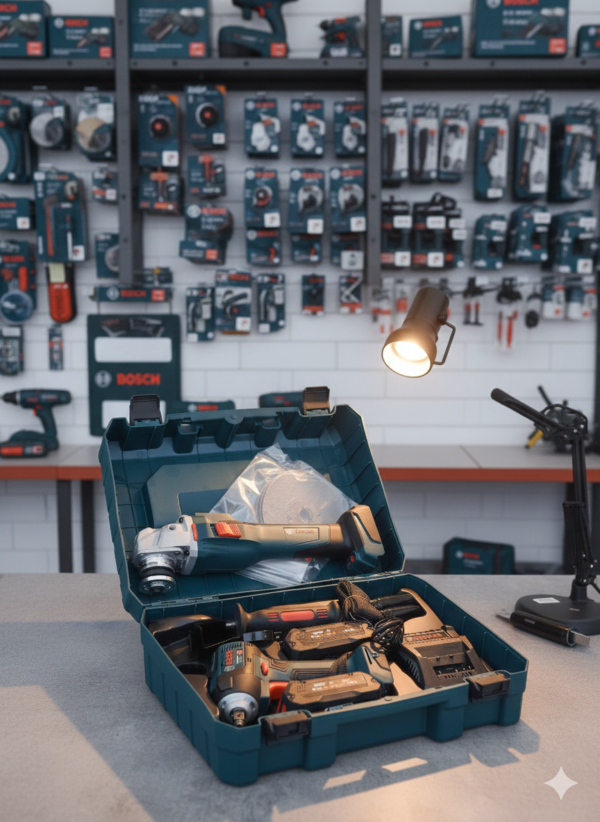 Bosch Professional 18V Комплект – Ъглошлайф + Гайковерт + Батерии + Куфар